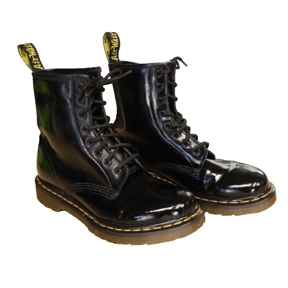 Dr. Martens Shoes - Dr. Martens Boots Womens‎ Size 9 1480 Black Patent Leather Lace Up 8-Eye